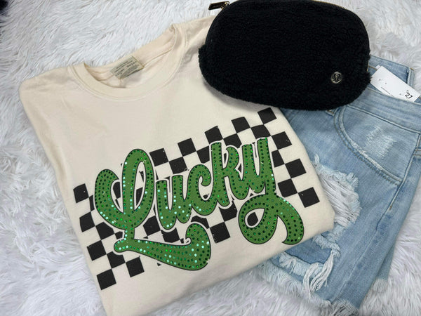 Lucky Checkered Spangle Comfort Colors