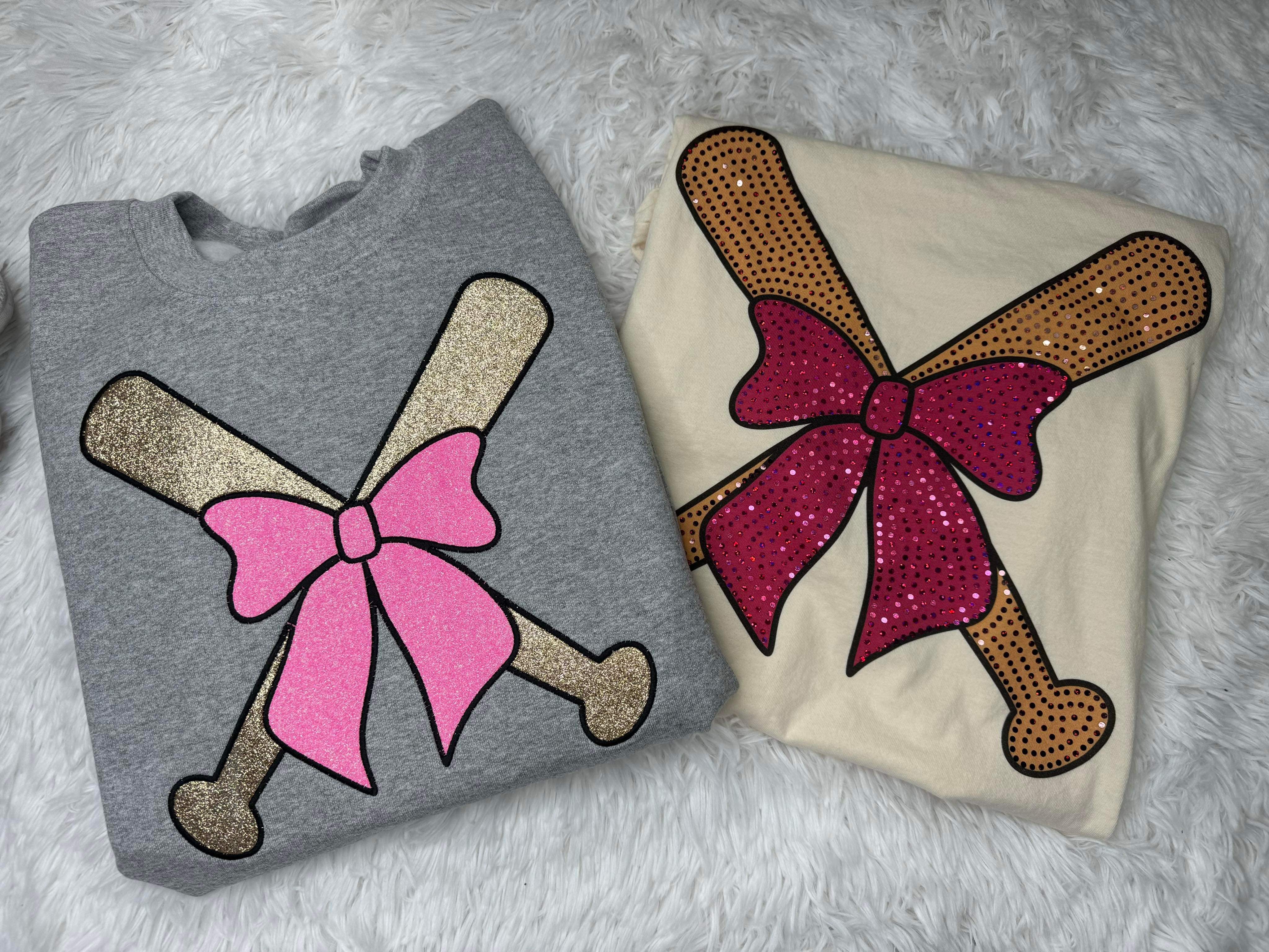 Bats And Bow Glitter Embroidery
