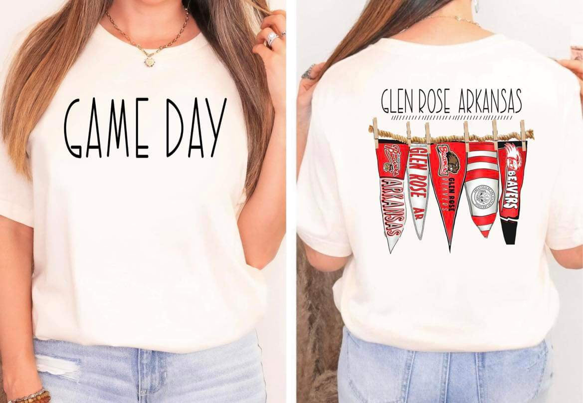 Glen Rose Arkansas Game Day Pennant Flags Comfort Colors