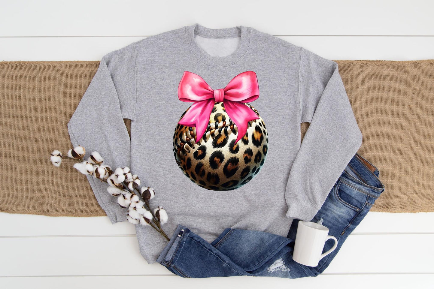 Leopard Baseball Pink Bow