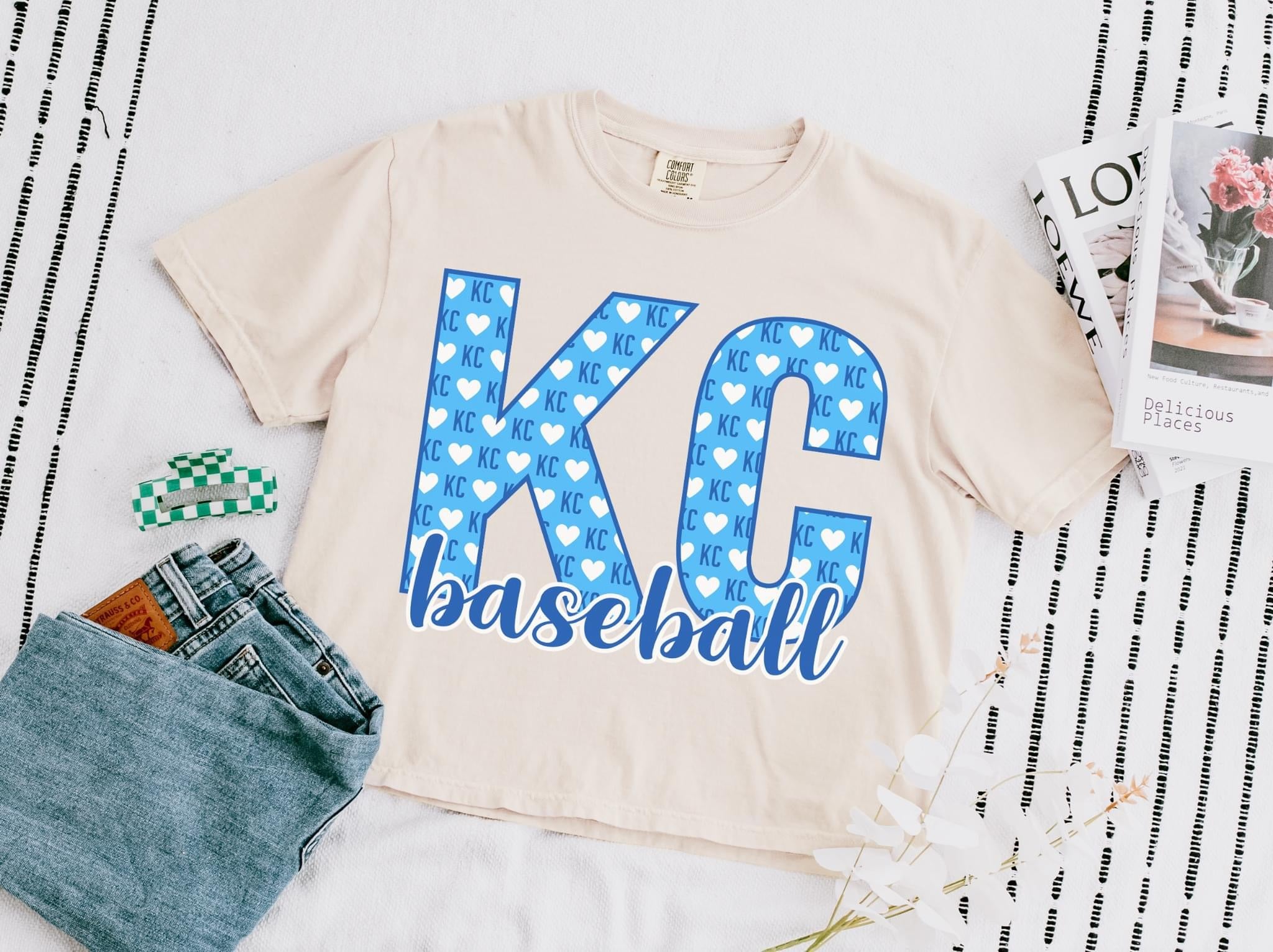 KC Baseball Comfort Colors Crop