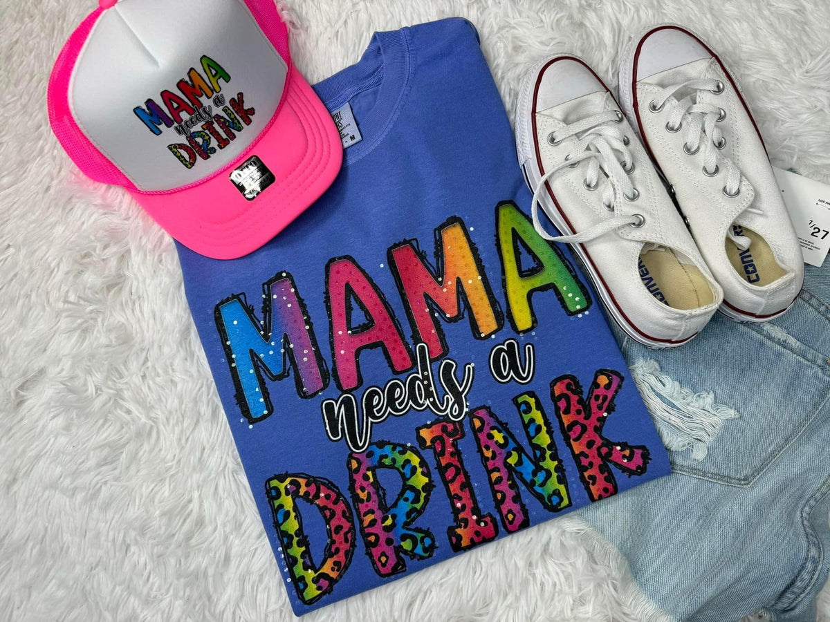 Mama Needs A Drink Spangle Comfort Colors