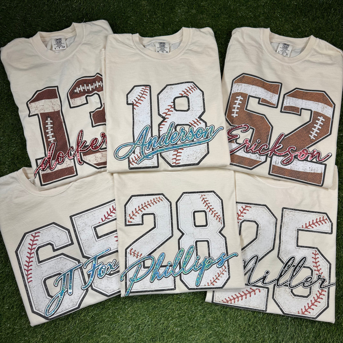 Custom Sport Number and Name Spangle