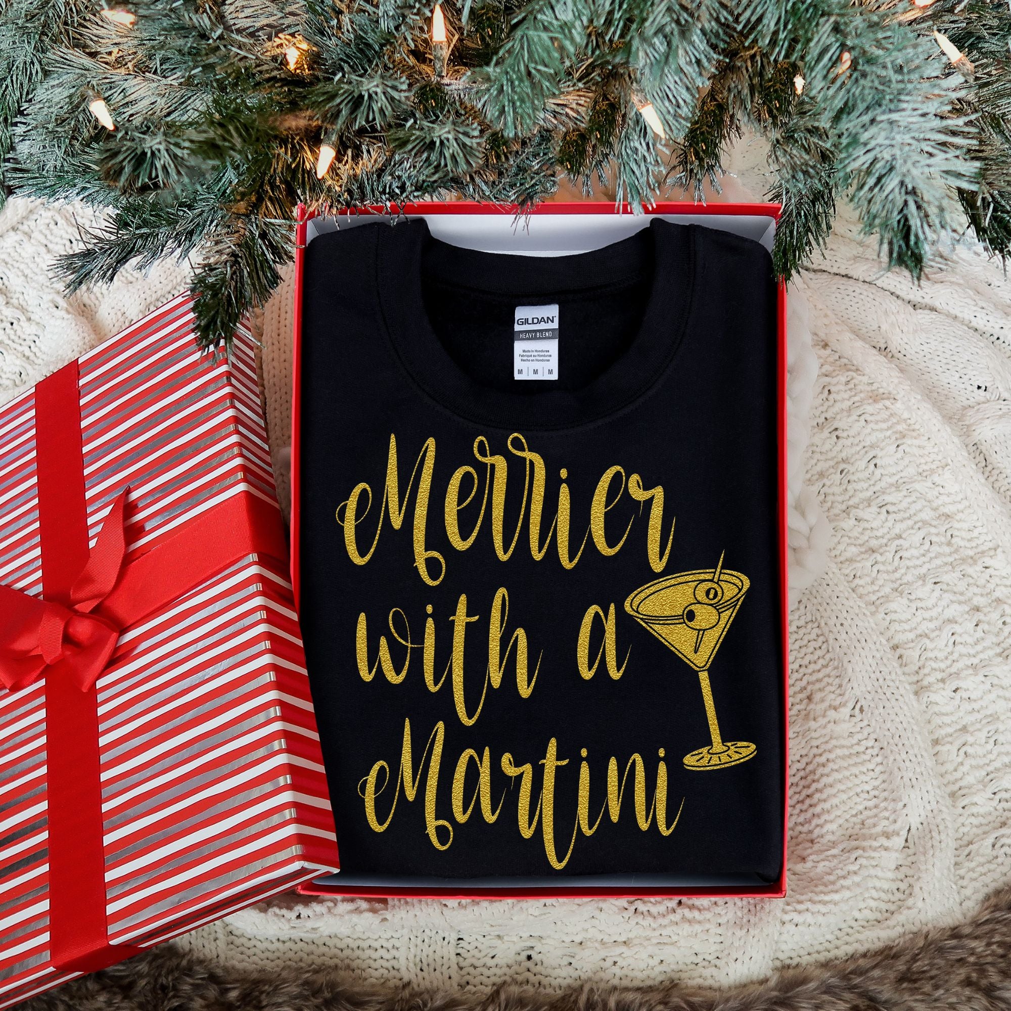 Merrier With a Martini Faux Glitter