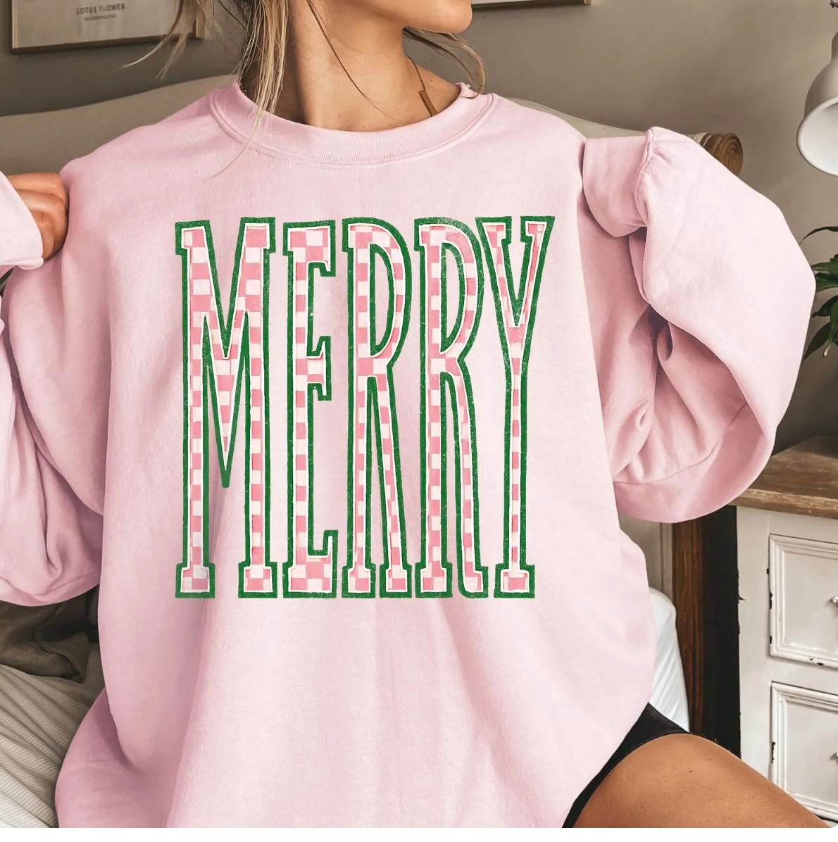 Pink and Mint Checked Merry