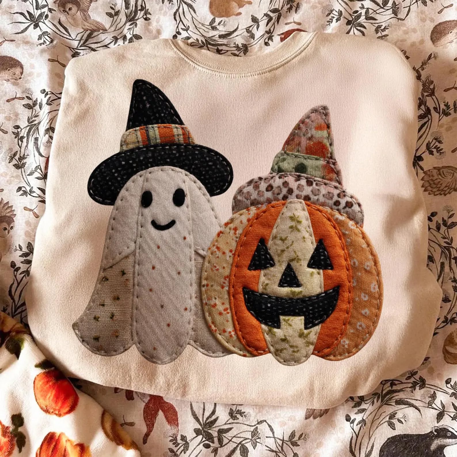 Ghost Pumpkin Faux Quilting