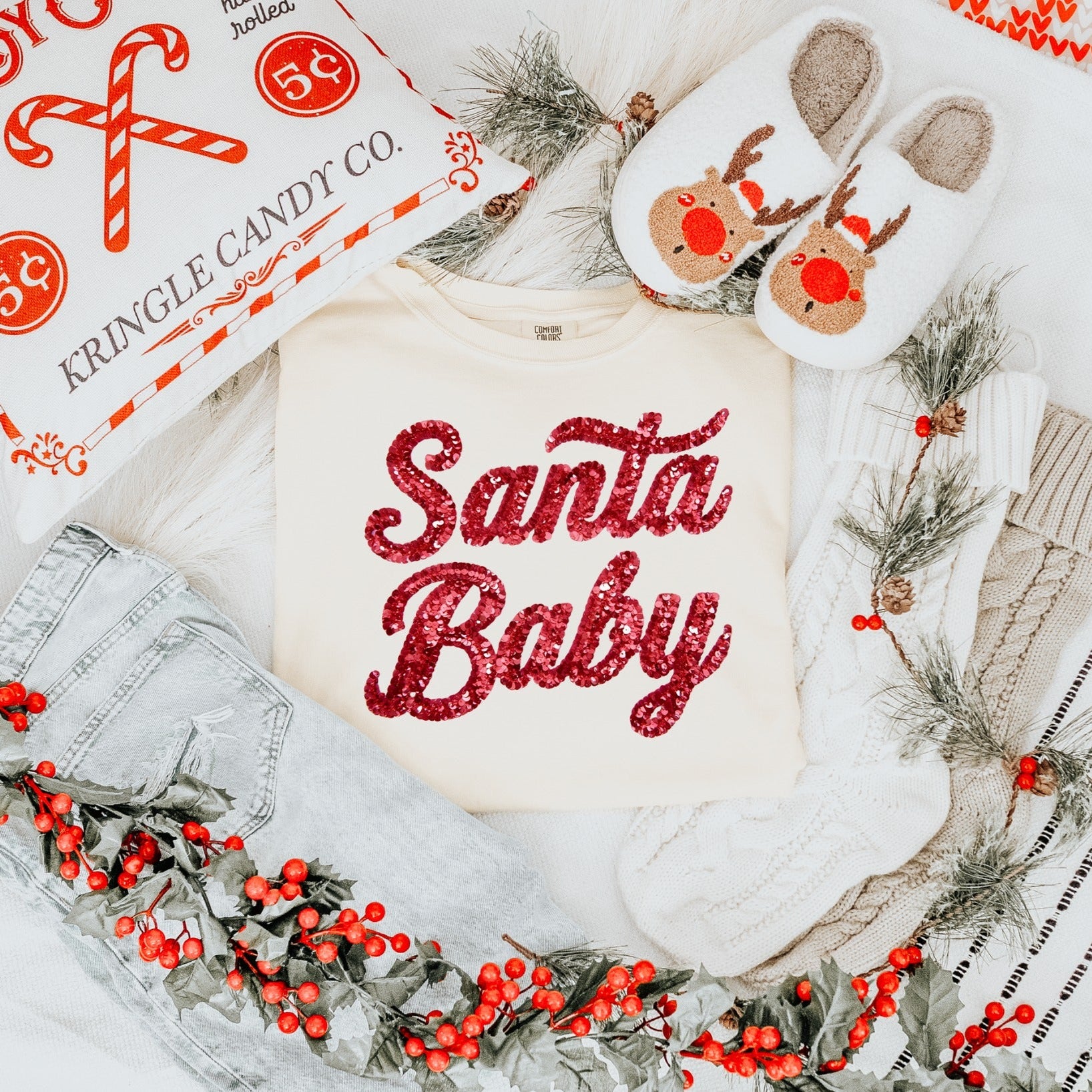 Santa Baby Faux Sequins