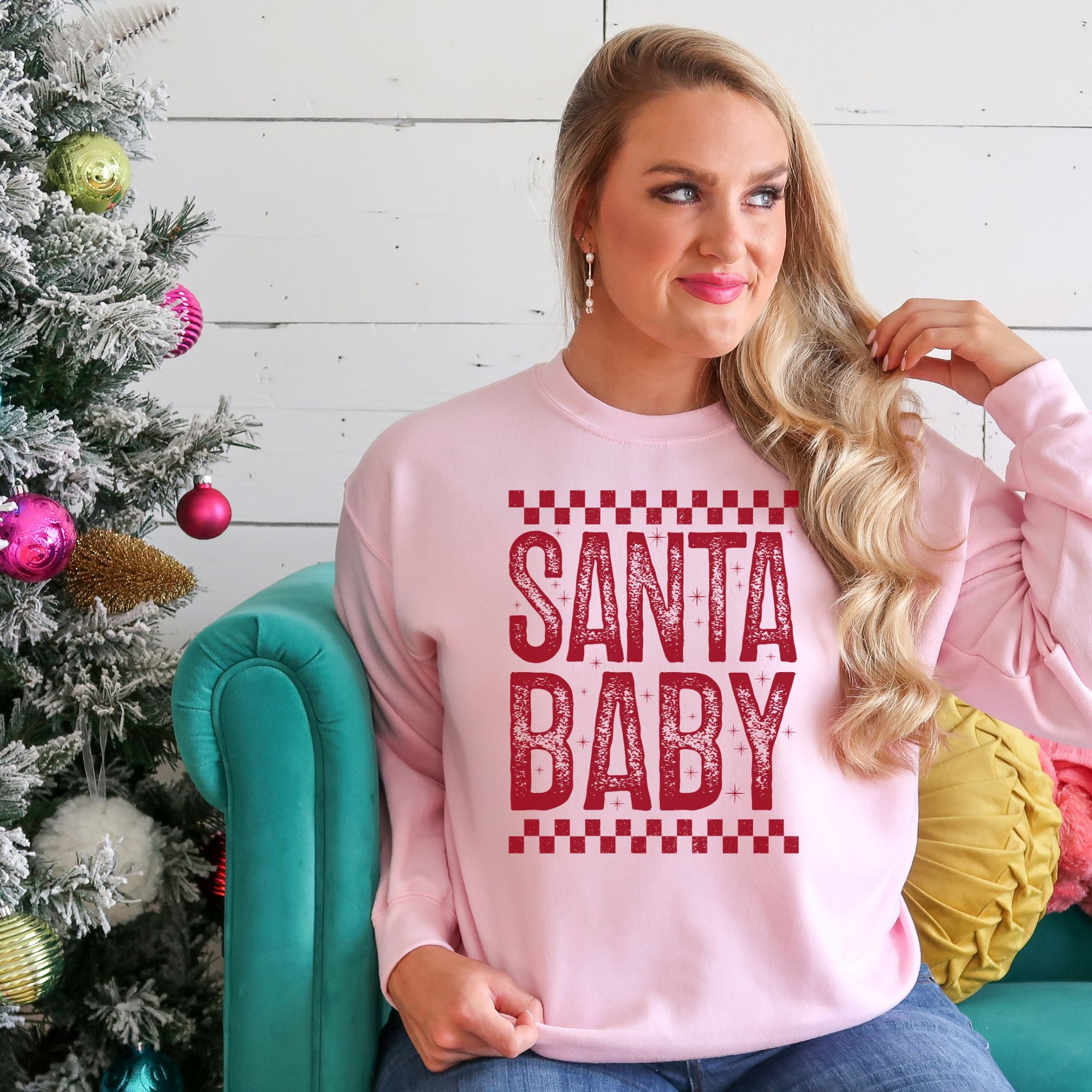 Santa Baby Grunge Checkered