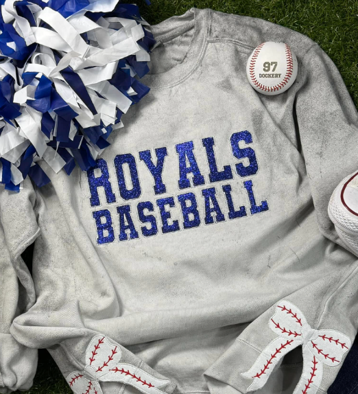 Custom Baseball Glitter Bows