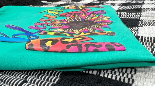 Blessed Mom Sunflower Rainbow Printed Puff