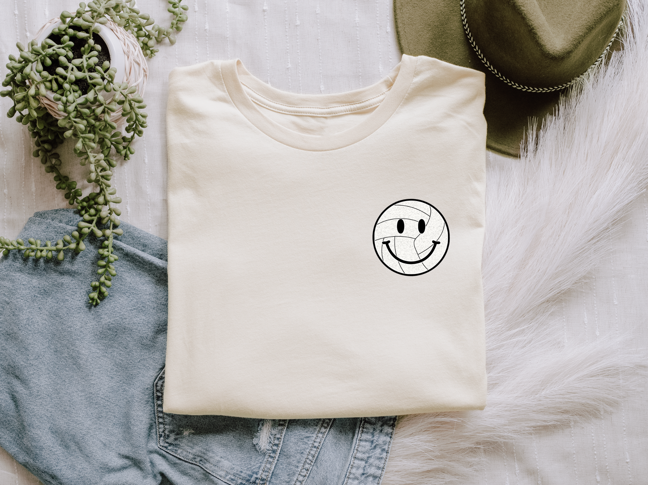 Volleyball Smiley Face Pocket