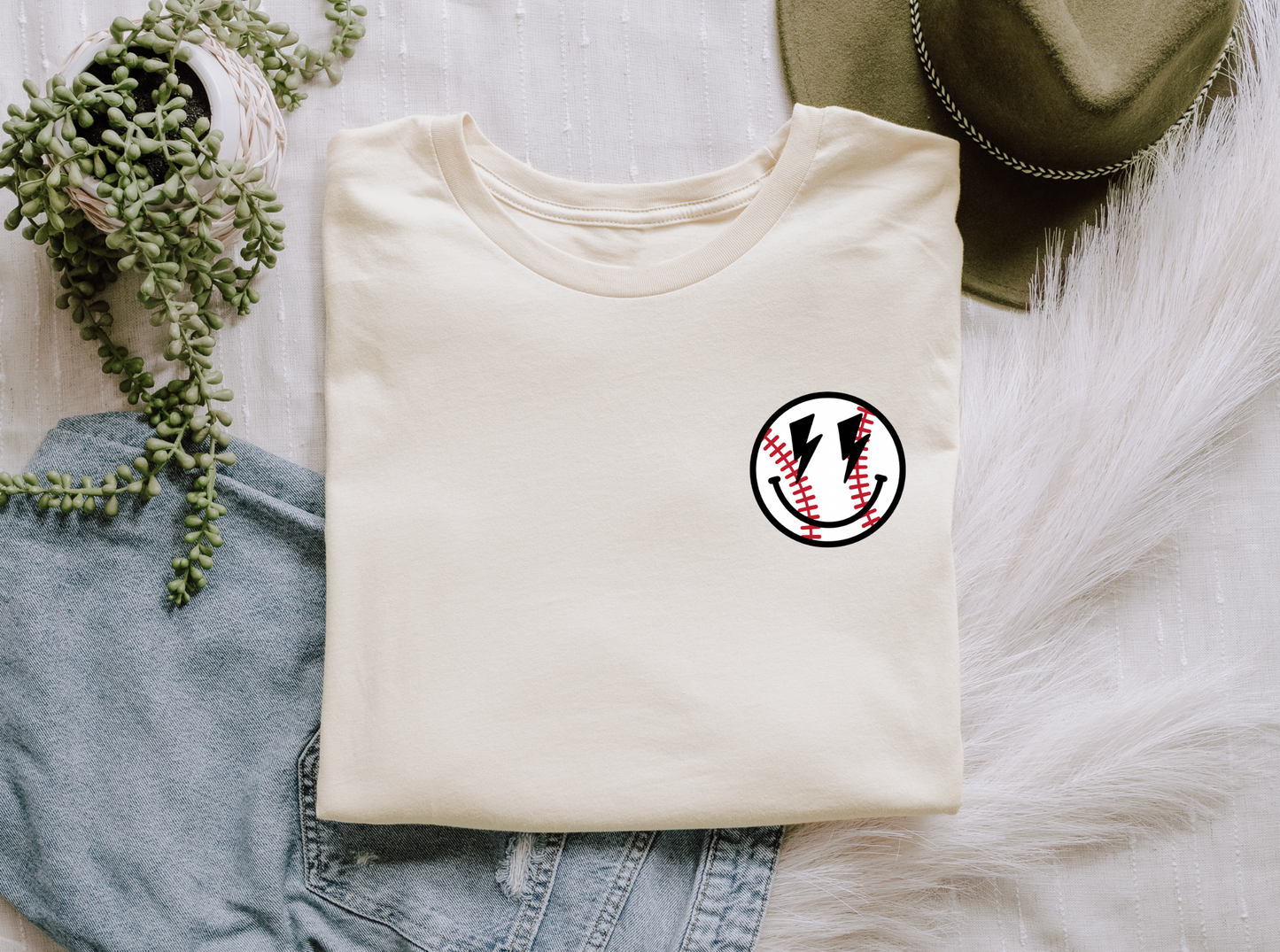 Baseball Smiley Face Pocket