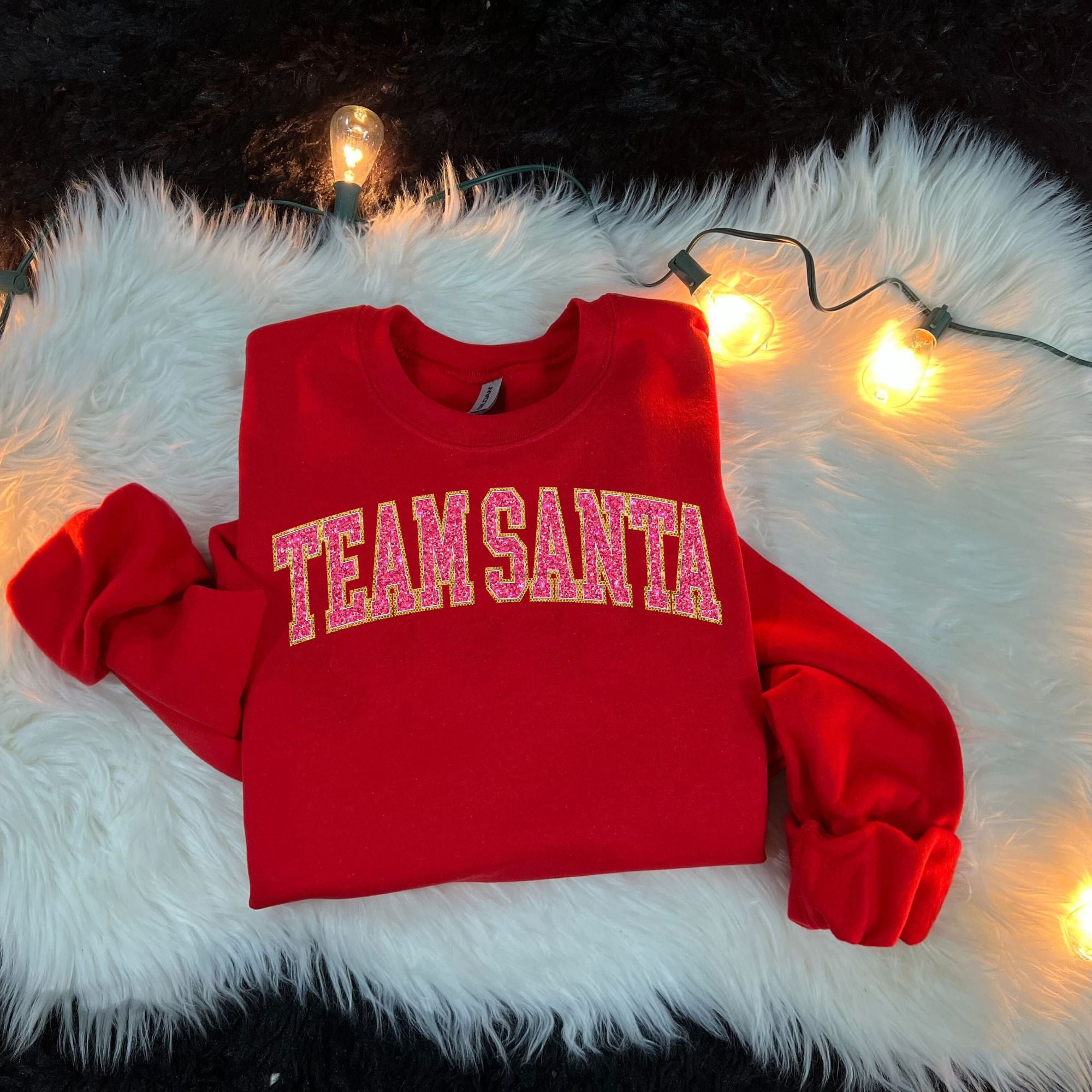 Team Santa Faux Glitter