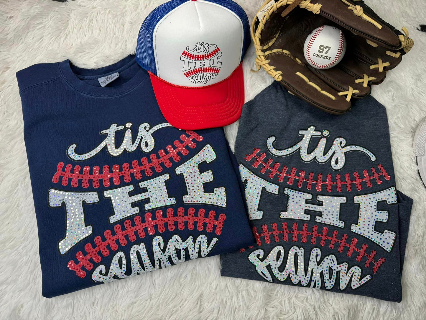 Tis the Season Spangle Baseball Comfort Colors