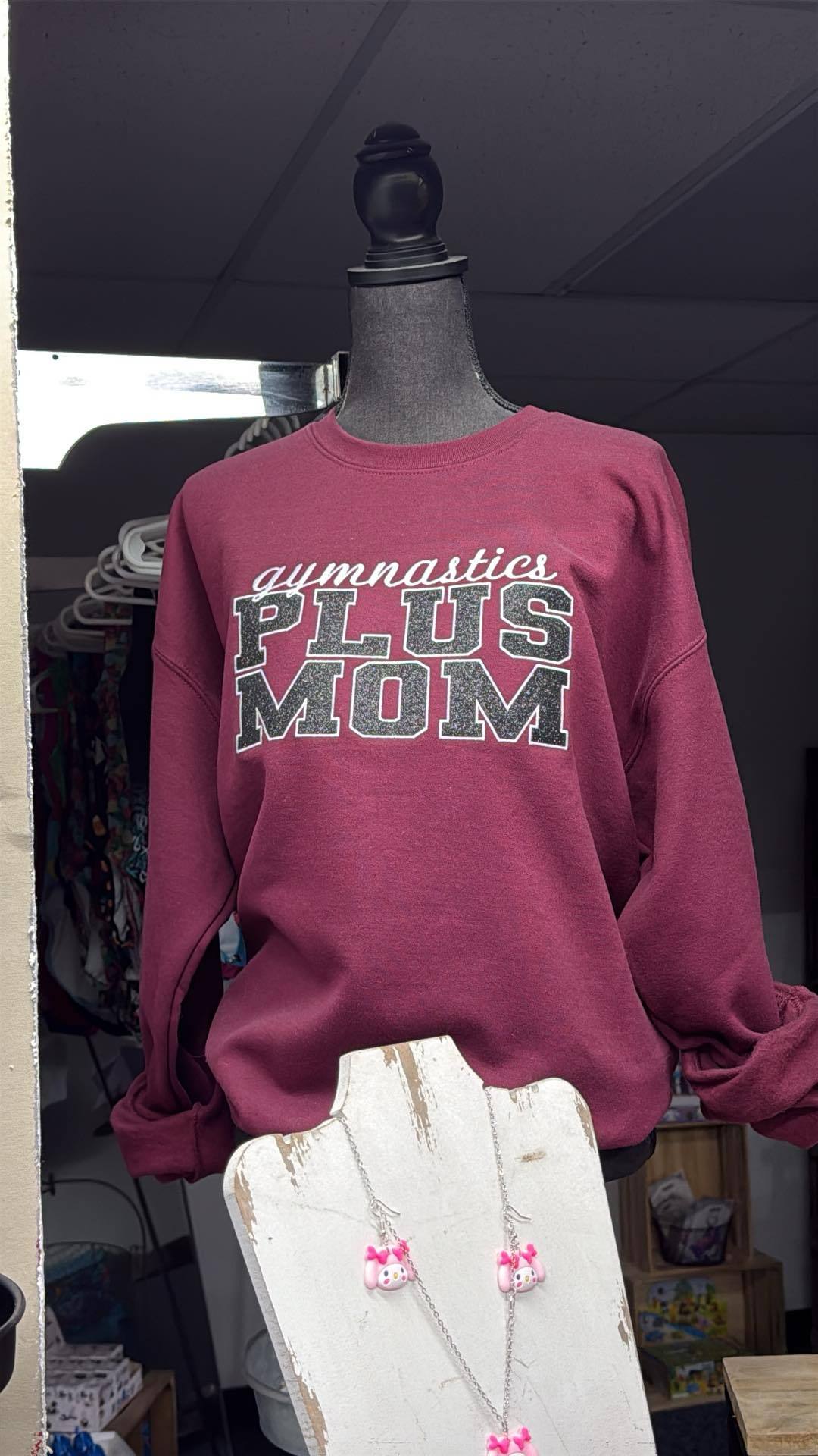 Gymnastics Plus Mom - Glitter embroidery