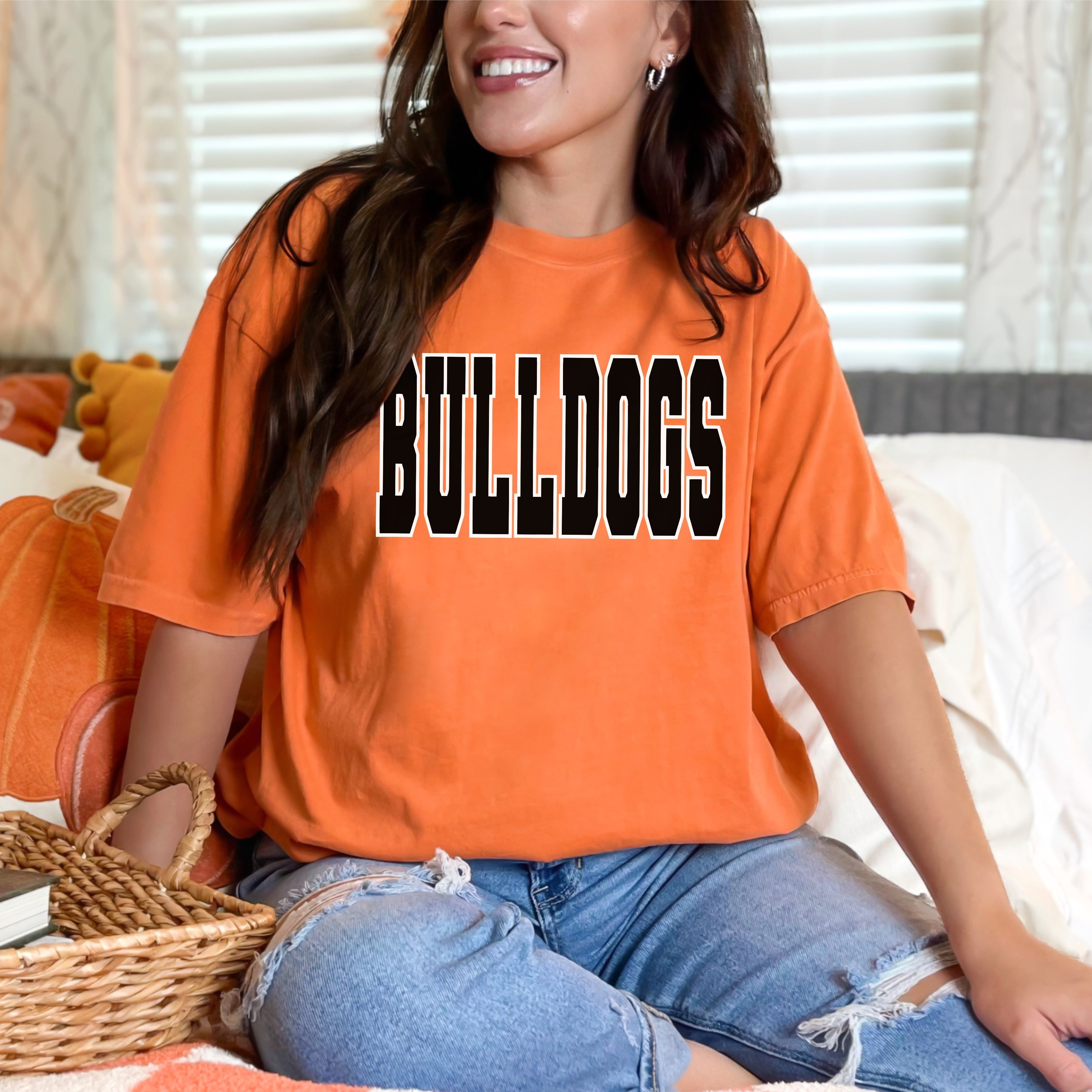 Bulldogs Black Inside White Outside Spangle Comfort Colors