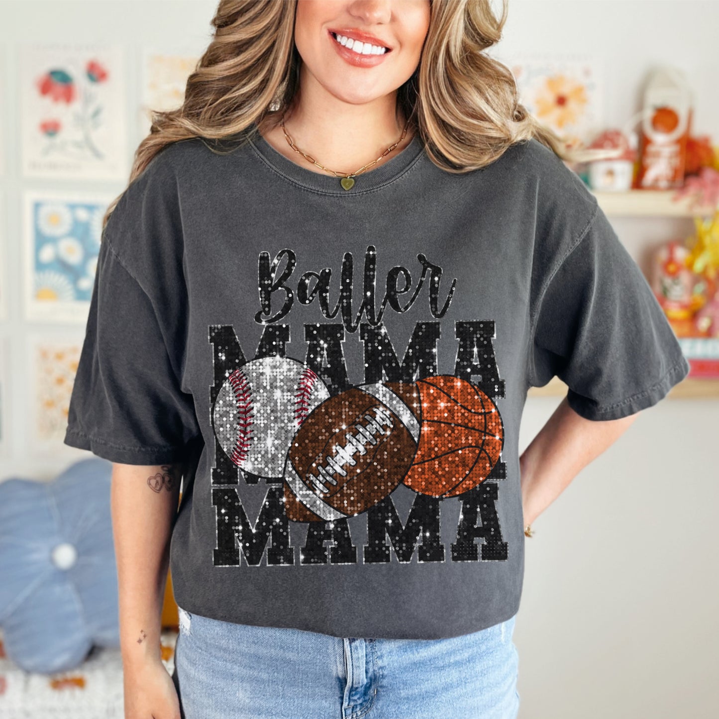 Custom Sports Fan Faux Sequin