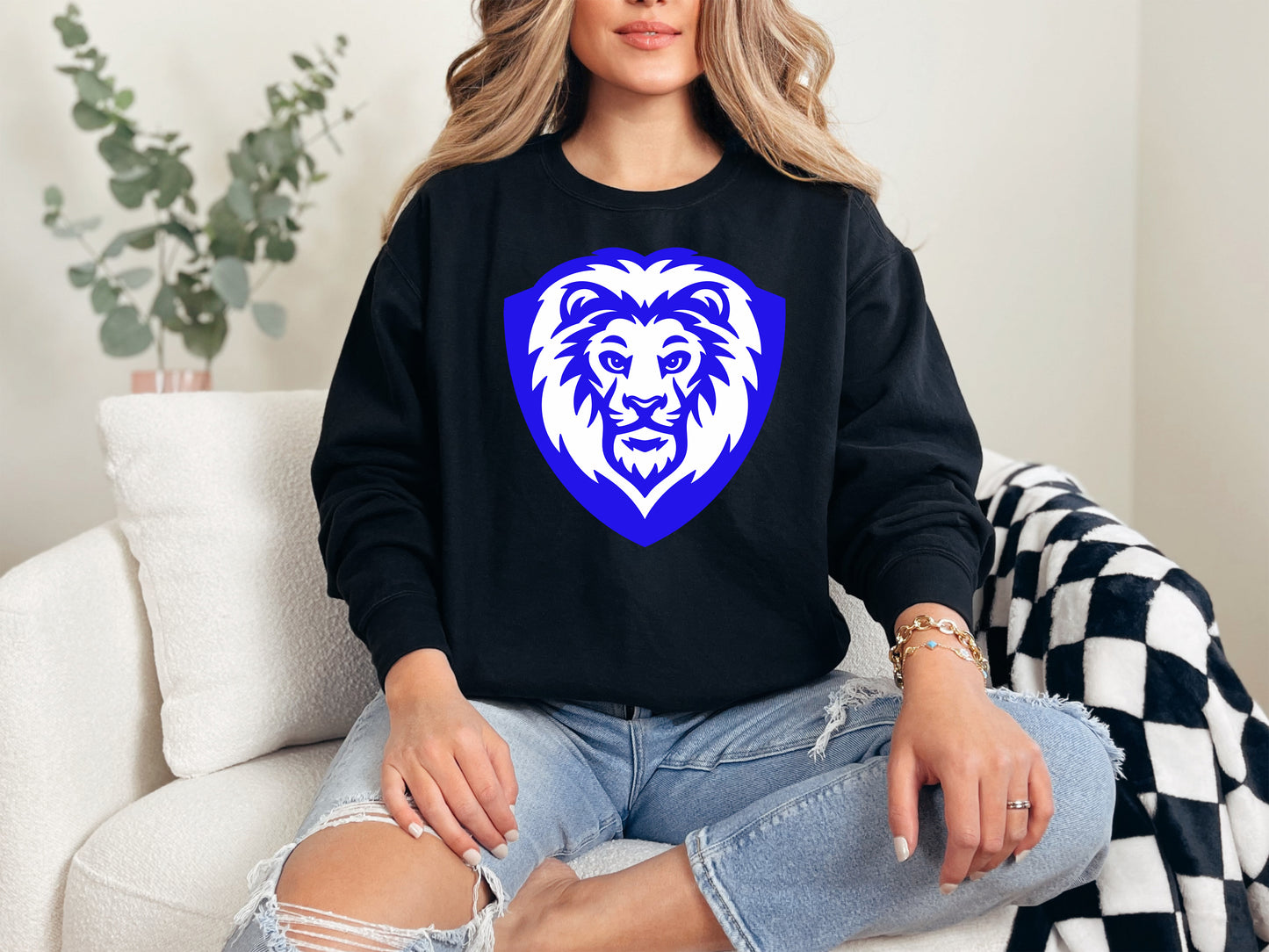 Blue Lion Head Mascot
