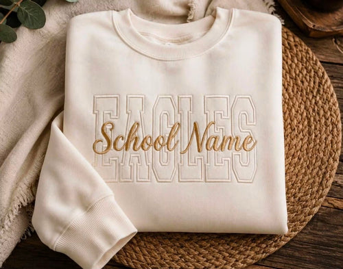Custom Embroidered Mascot + School Name Sweatshirt