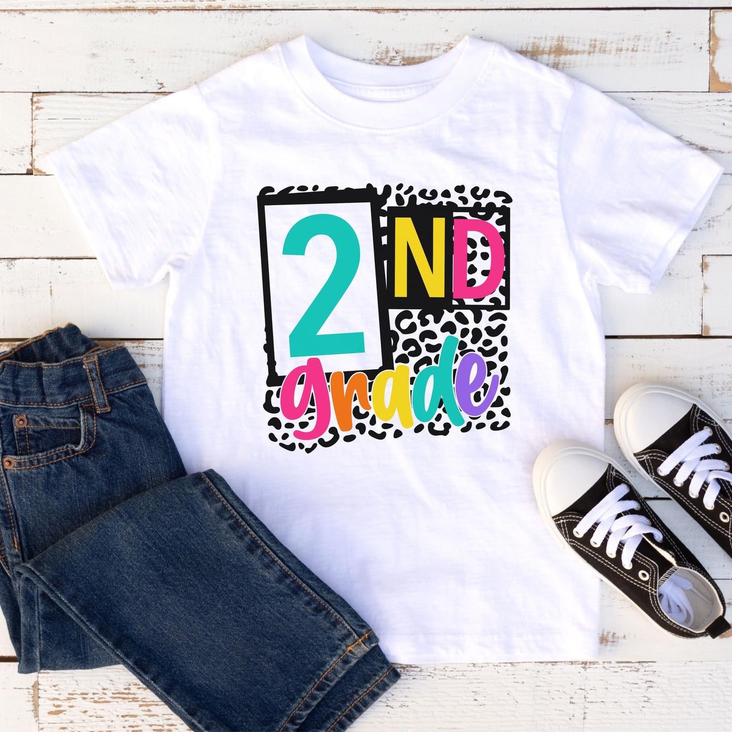 2nd Grade Leopard Square Short Sleeve
