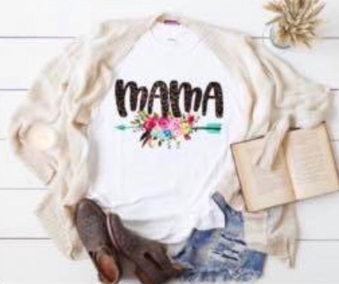Mama Flowers And Arrow Short Sleeve