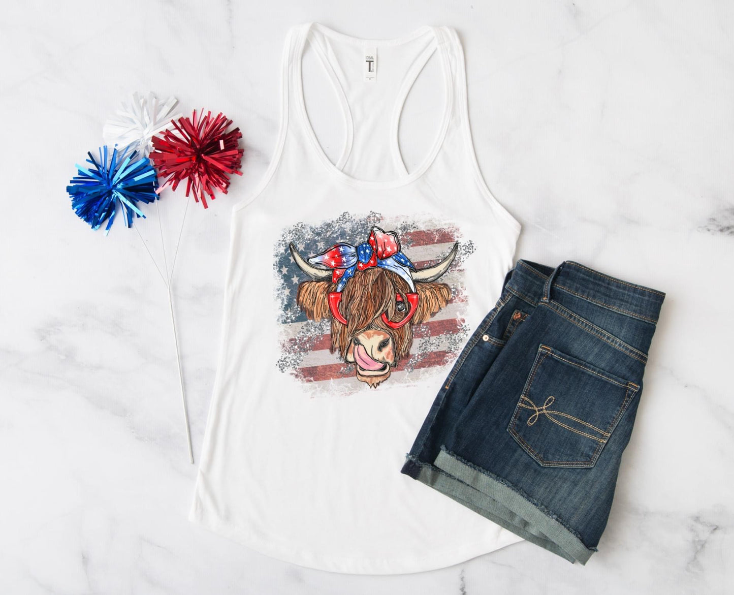 4th Of July Highland Cow