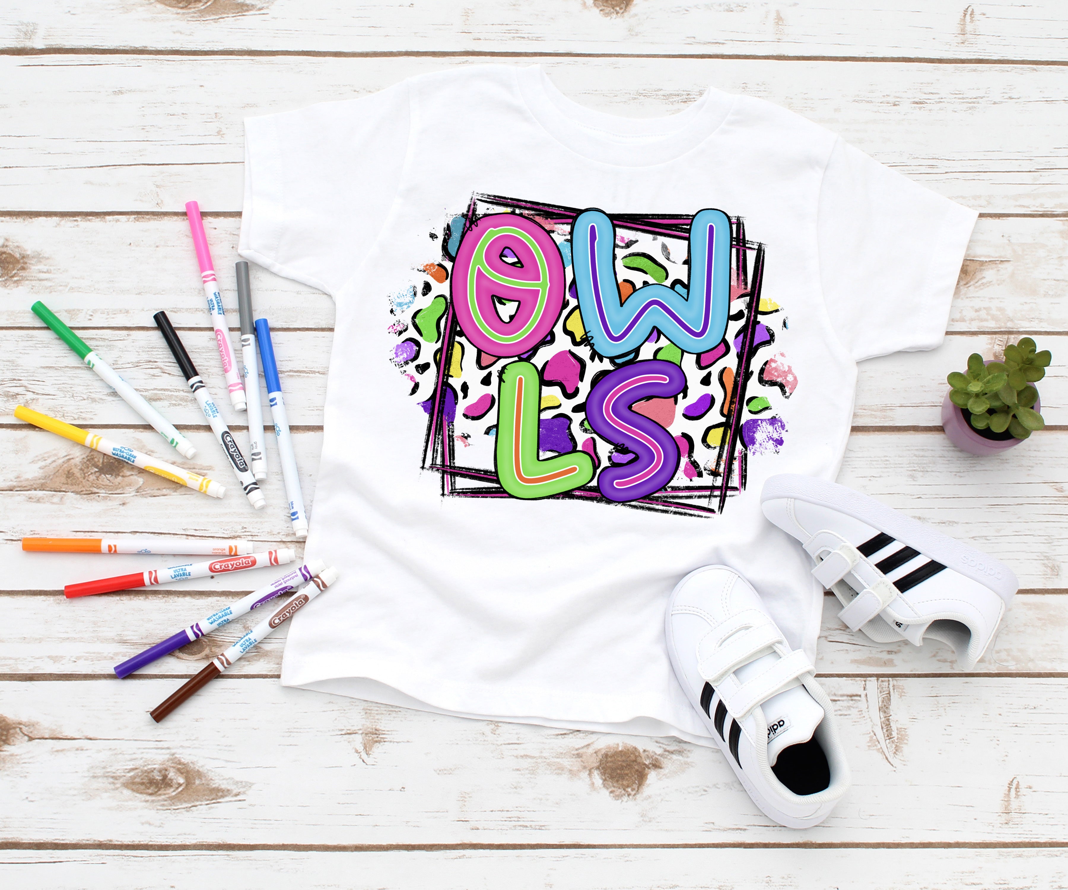 Owls Colorful Cheetah Short Sleeve