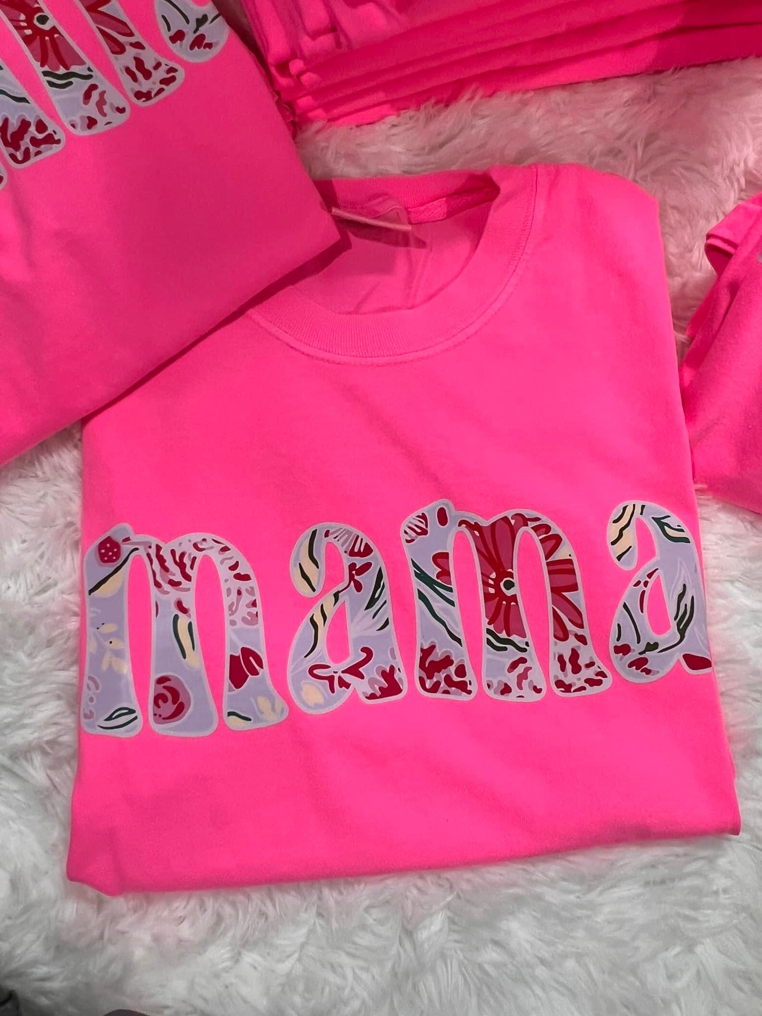 Mama Pink Lillies Comfort Colors