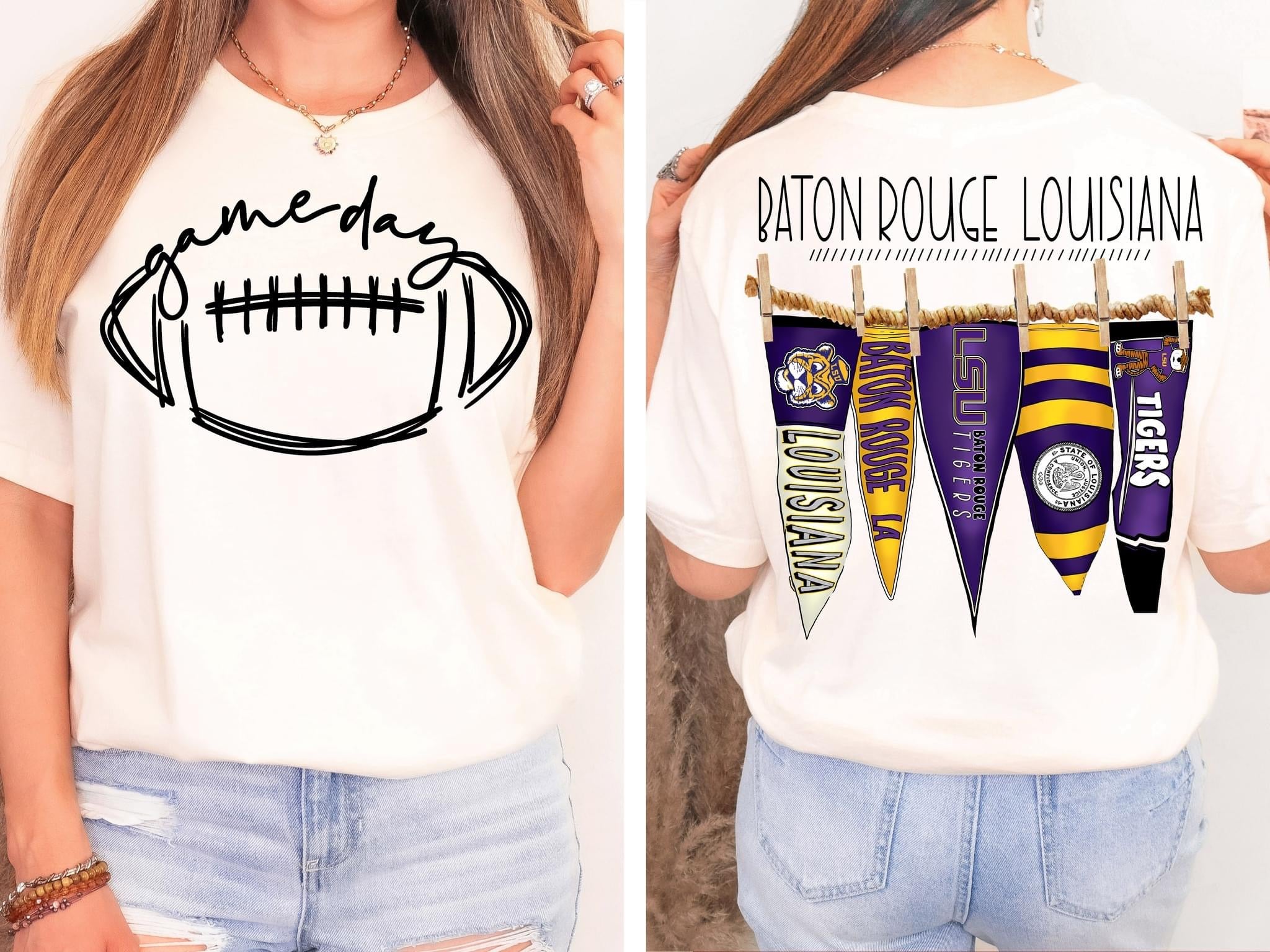 Baton Rouge Louisiana Pennant Flags Comfort Colors