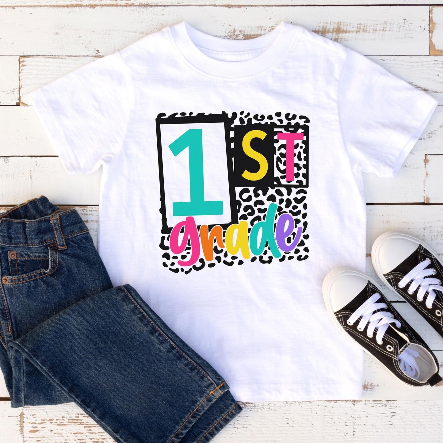 1St Grade Leopard Square Short Sleeve
