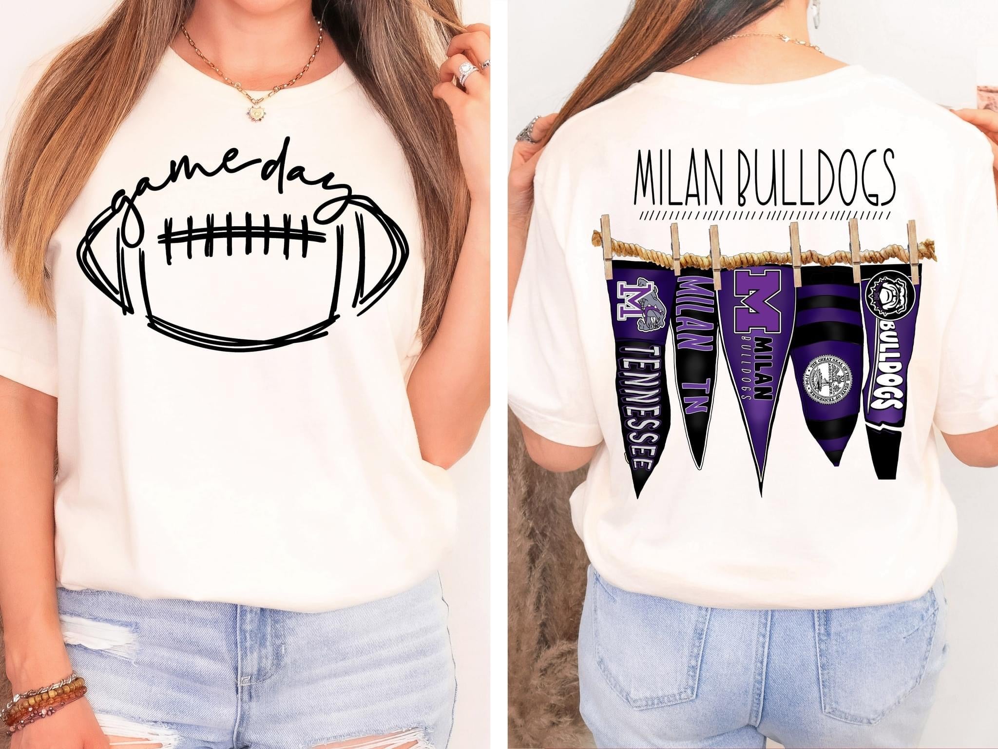 Milan Bulldogs Pennant Flag Comfort Colors