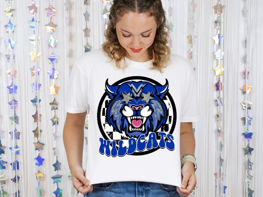 School Spirit Circle Checkered