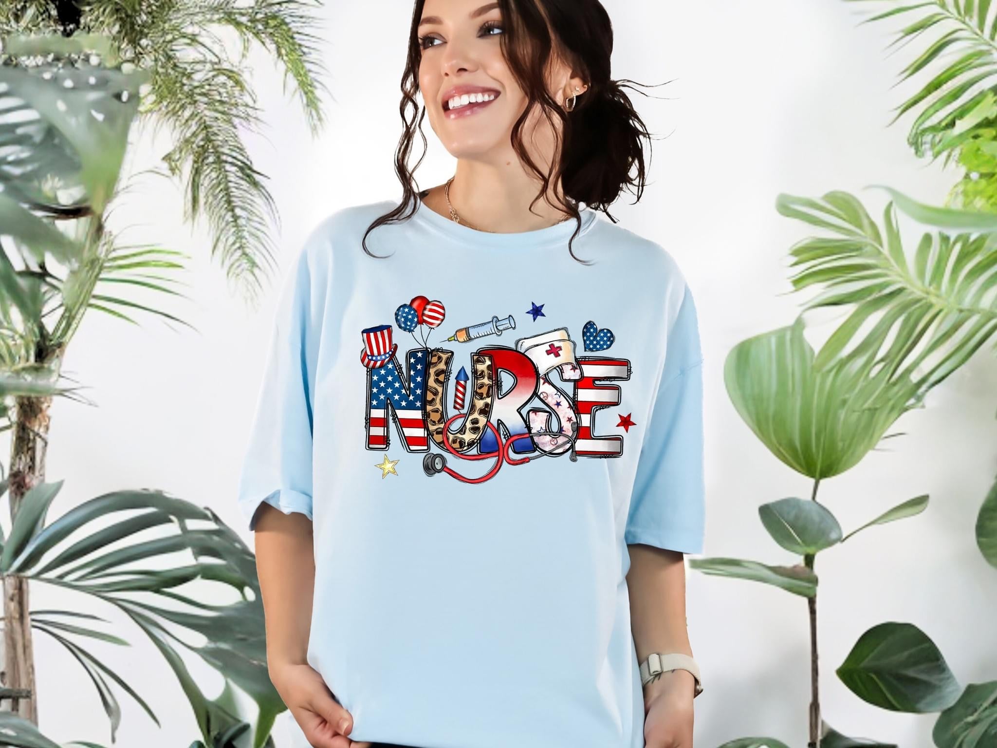Patriotic Nurse Short Sleeve