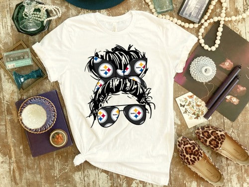 pittsburgh steelers bow V Neck Bella