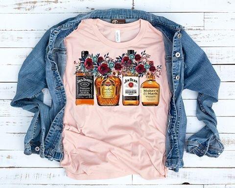floral liquor t shirt
