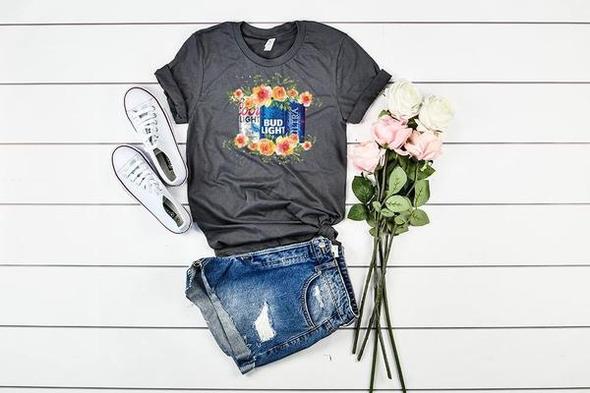 floral beer t shirt