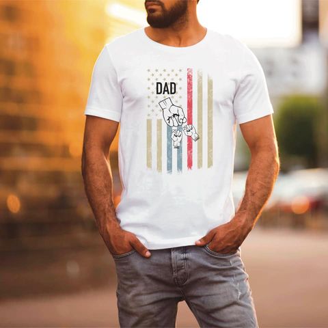 two dad hand flag fathers day tee