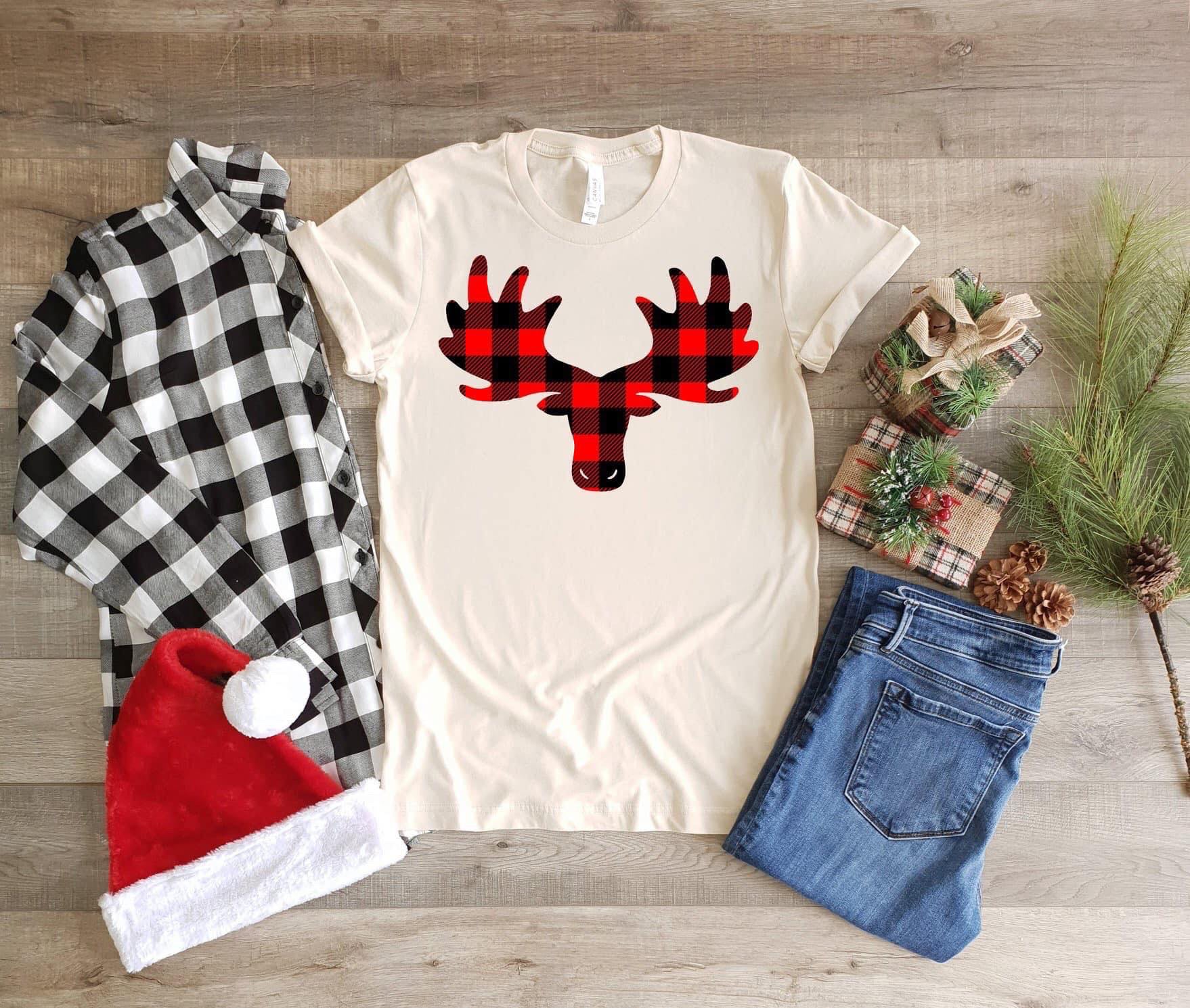 buffalo plaid moose head