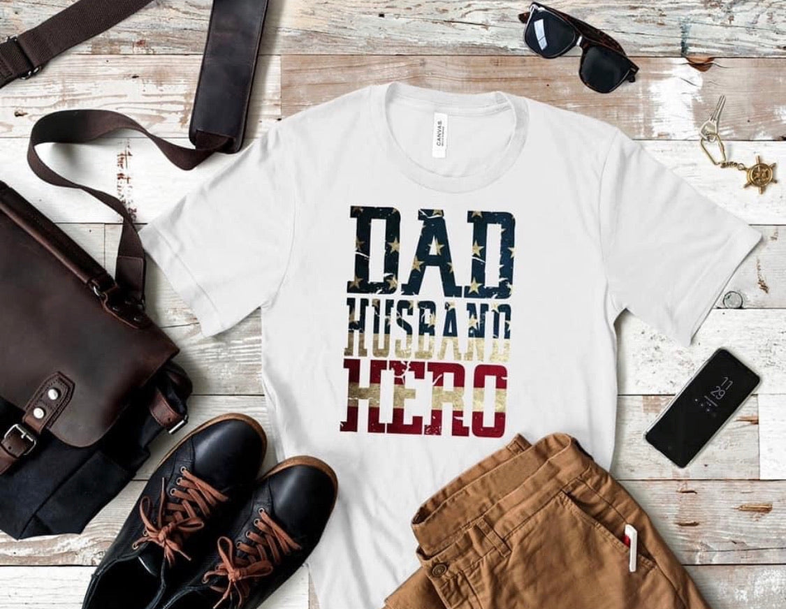 dad husband hero flag