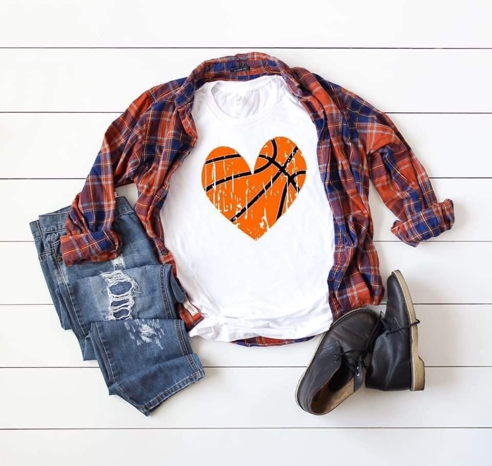 distressed basketball heart kelly