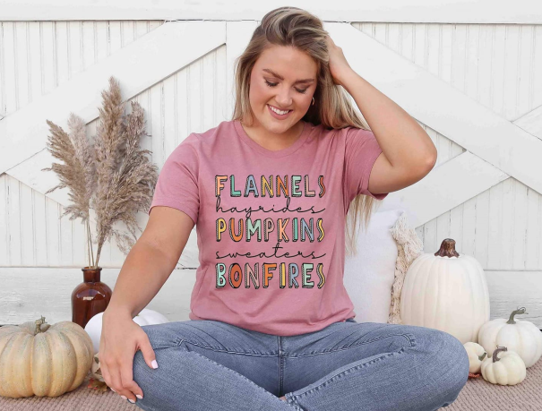 fall words flannels hayrides pumpkins sweaters bonfires