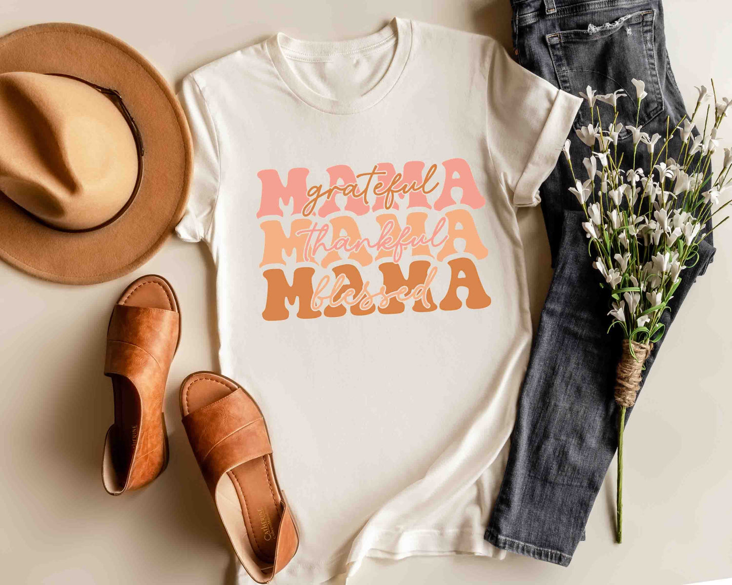 thankful grateful blessed mama pastel