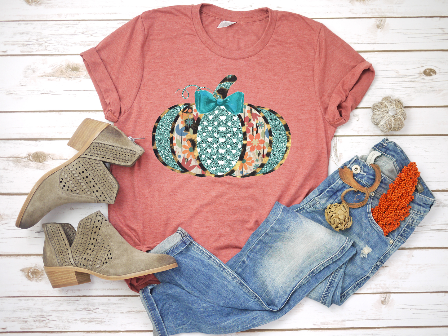 leopard glitter blue pumpkin