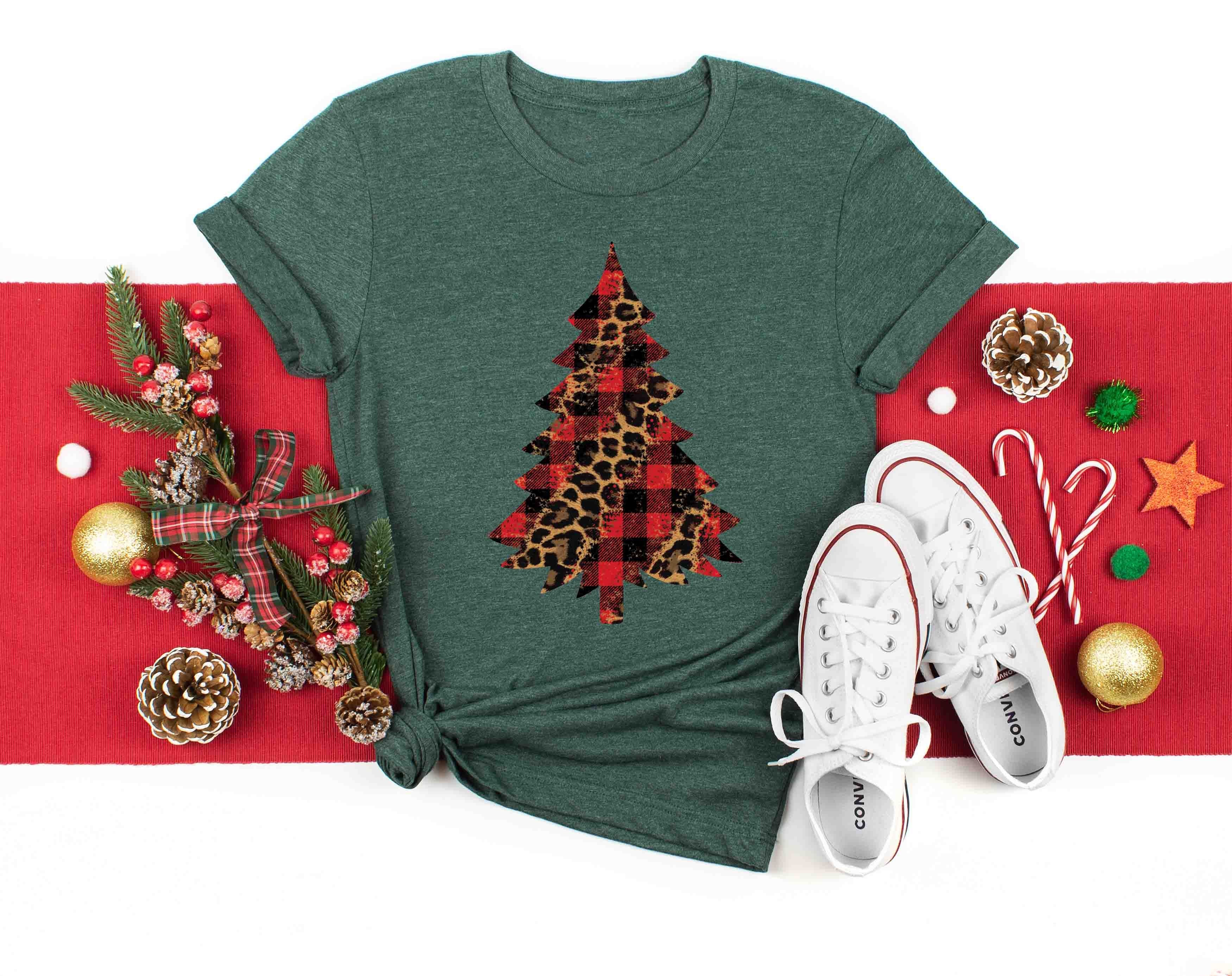 leopard plaid christmas tree