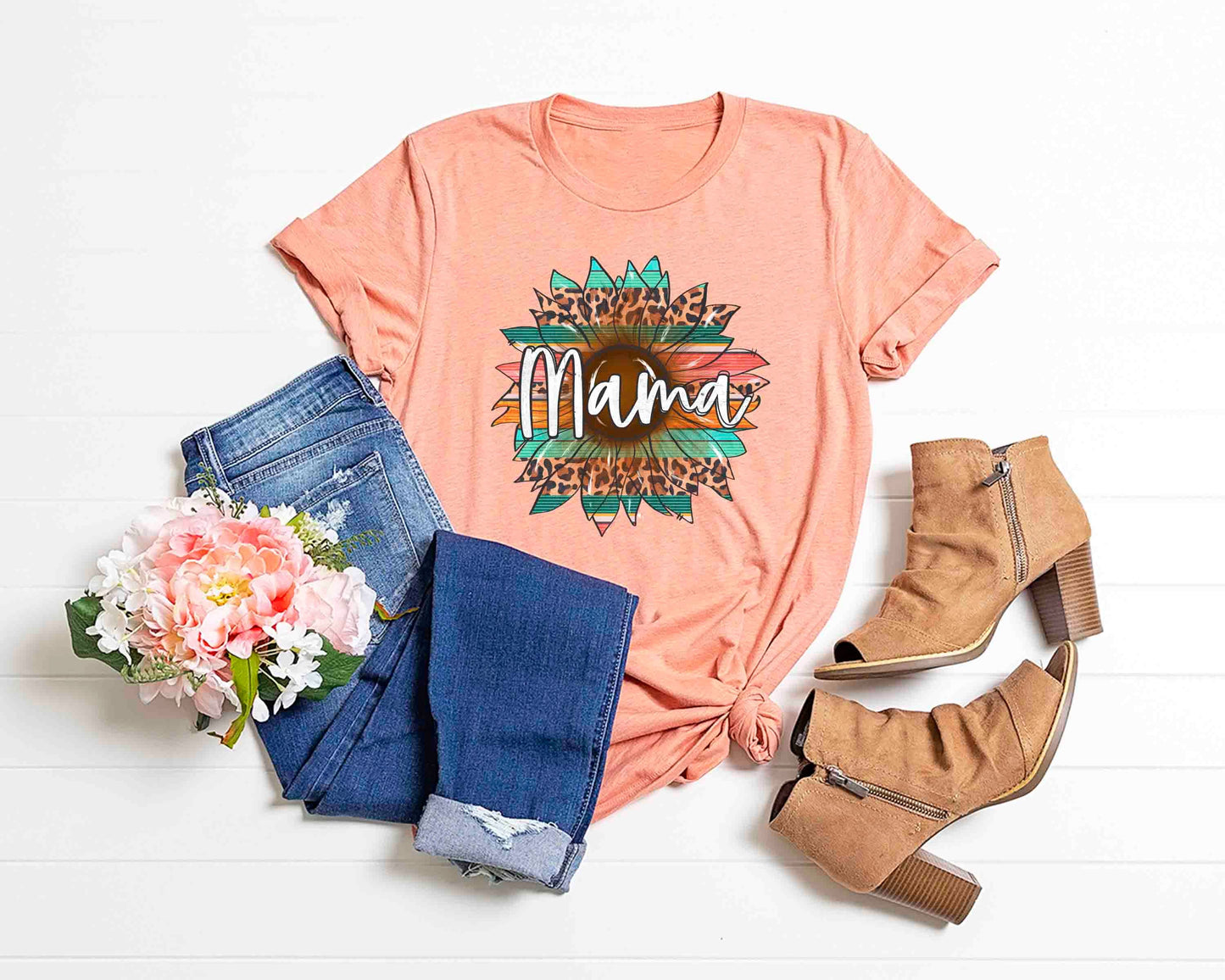 mama leopard serape sunflower