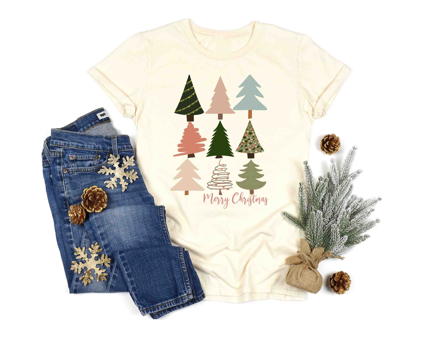 merry christmas boho trees