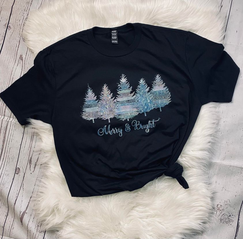 merry and bright iridescent trees