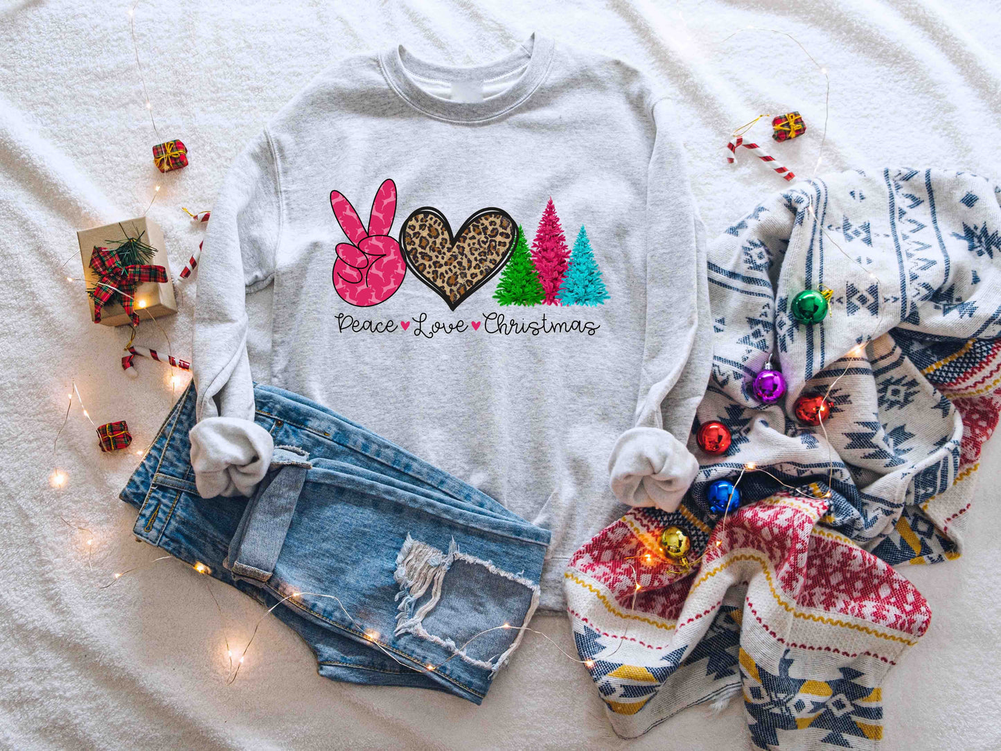 peace love christmas neon