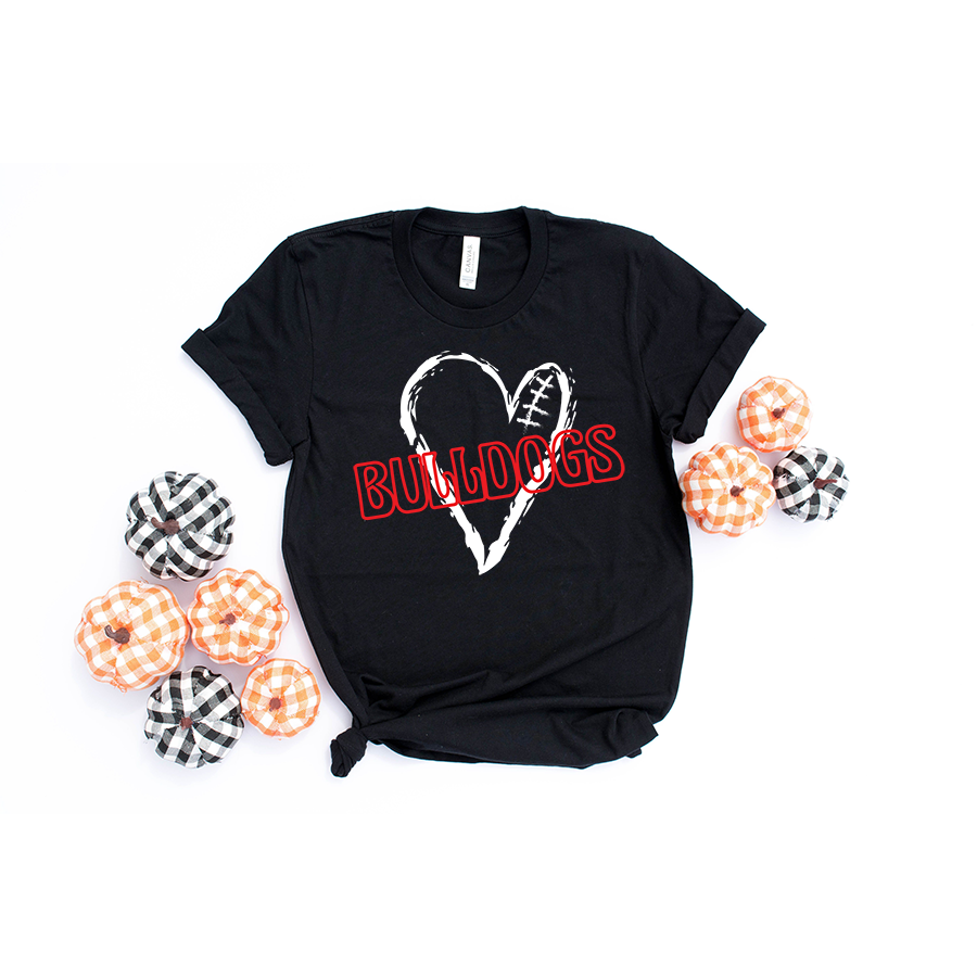 red bulldogs white heart