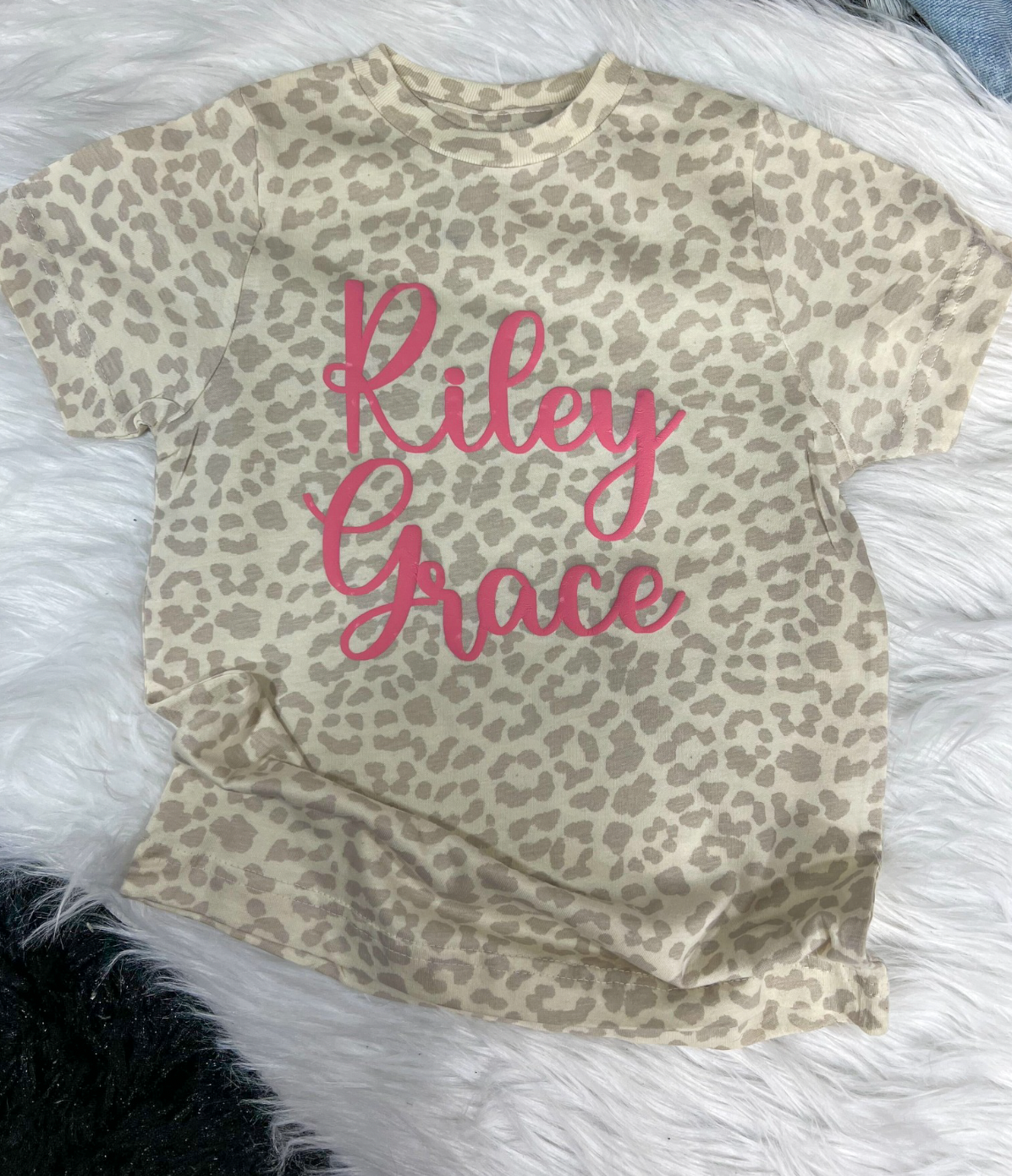 Custom Name Leopard Kid Tee